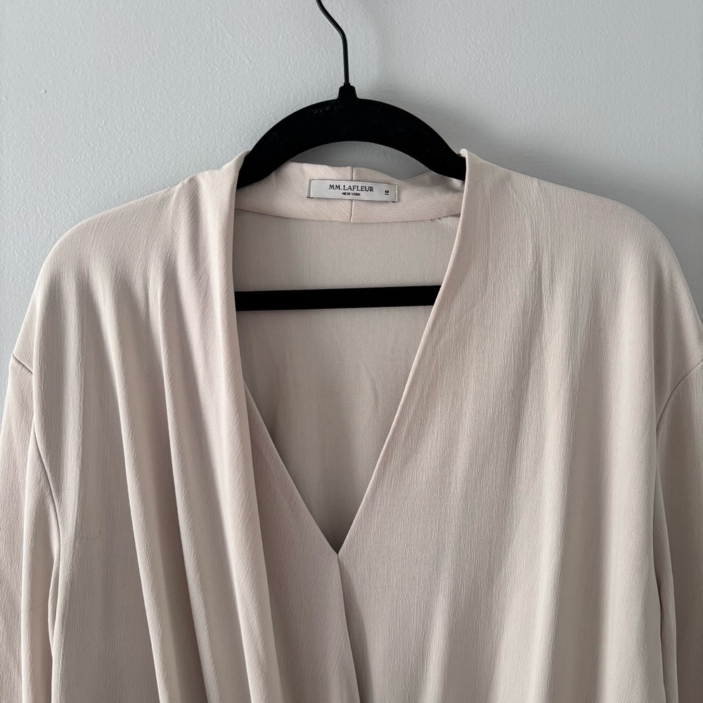 MM.LaFleur Cream Wrap-Front Blouse - Picture 3 of 5